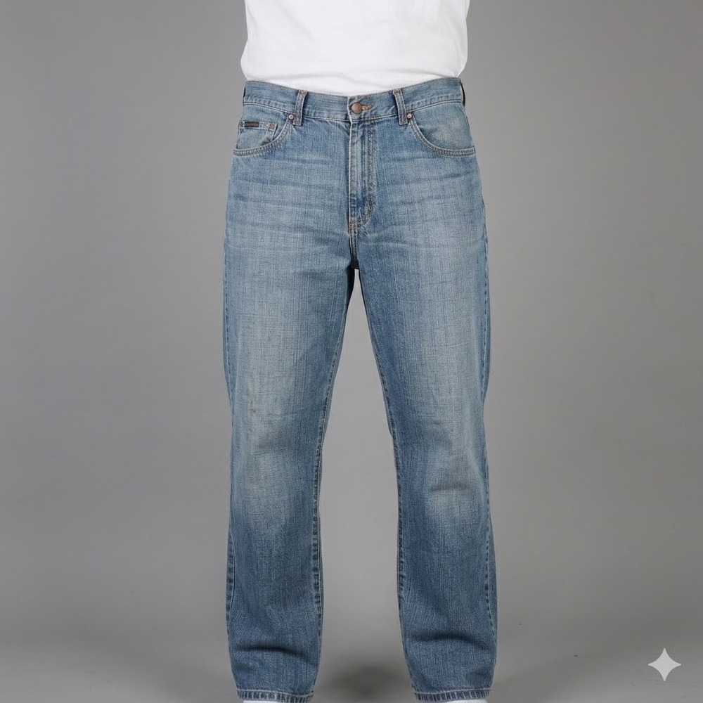 Calvin Klein Jeans Relaxed Straight Leg 100% Cotton 36x30 Medium Wash Denim